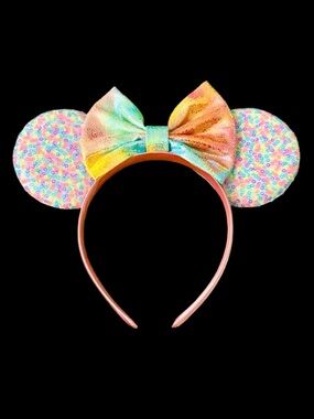 Iridescent Confetti Sequin Minnie Ears Headband - NWOT